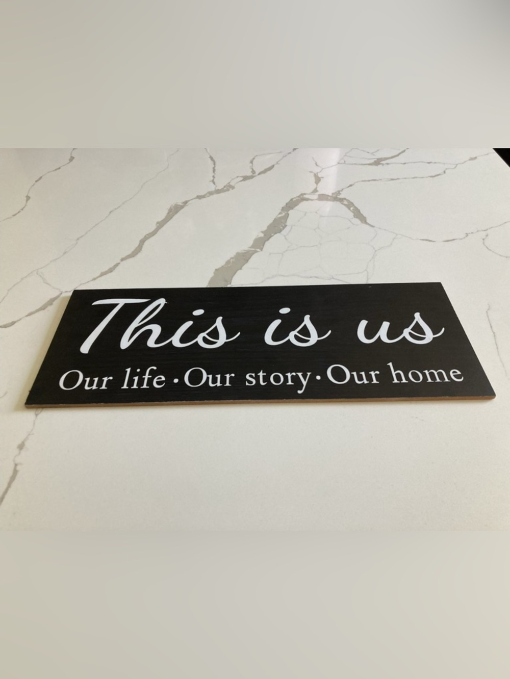 This is us. Our life. Our story. Our home Black white farmhouse hanging wall art